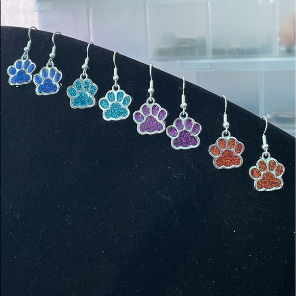 Jewelry - Glitter Paw Print Earrings